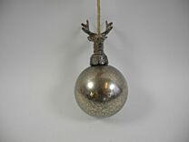 Weihnachtskugel Silver/Hirschkopf