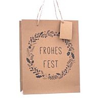 Papier Tasche Frohes Fest/Kranz