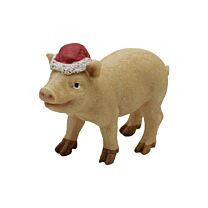 Resin Schwein Weihnachtsmütze