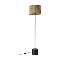 Holz Stehlampe Juteschirm/Mango