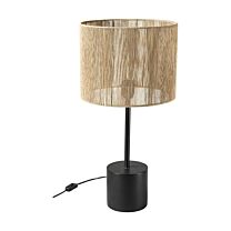 Holz Tischlampe Juteschirm/Mango