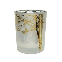 Glas Windlicht Goldbaum