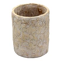 Keramik Vase Zement/Ginkgo