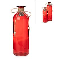 Glas Flasche Jute/Glocken