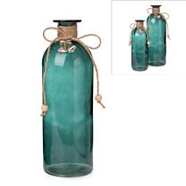 Glas Flasche Jute/Glocken