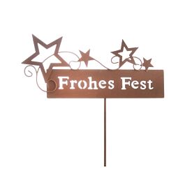 Metall Gartenstecker Frohes Fest 
