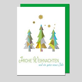 Weihnachtskarte Tannenbäume (6 Stück)