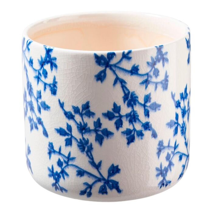 Keramik Übertopf Azul weiß-blau - Großhandel - strecker
