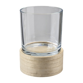 Holz Sockel drehend mit Glas
