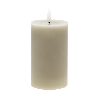  Bougie Led en Cire "Melt Top" H=12,5 Cm P=7,5 Cm 2Xaa avec Minuteur Gris