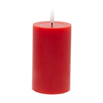  Bougie Led en Cire "Melt Top" H=12,5 Cm P=7,5 Cm 2Xaa avec Minuteur Rouge