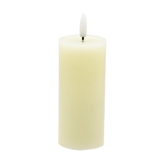  Wax Led Candle "Melt Top" H=12.5 Cm D=5.5 Cm 2Xaa With Timer Cream