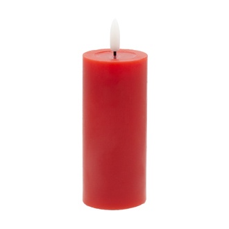 Wax Led Candle "Melt Top" H=12.5 Cm D=5.5 Cm 2Xaa With Timer Red