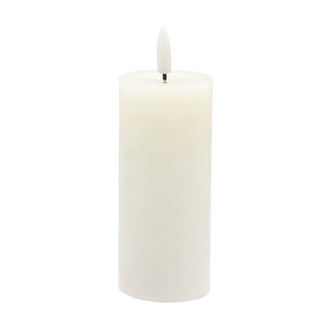  Wax Led Candle "Melt Top" H=12.5 Cm D=5.5 Cm 2Xaa With Timer White