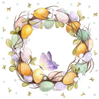 Easter Napkin Egg Wreath