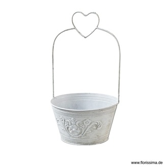 Zink Schale Ornament/Herzbügel