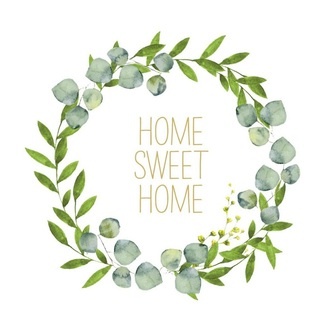 Couronne de Feuilles en Serviette/Home Sweet Home