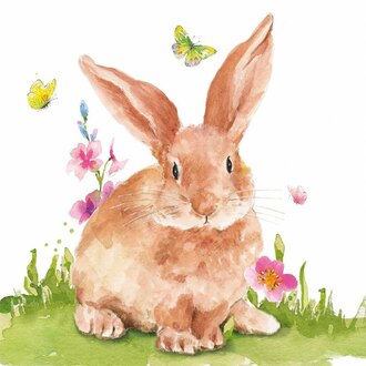 Serviette de Pâques Monsieur Lapin
