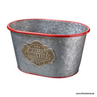 Zink Jardiniere Merry Christmas