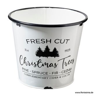 Metal Planter Enamel/Christmas Tree