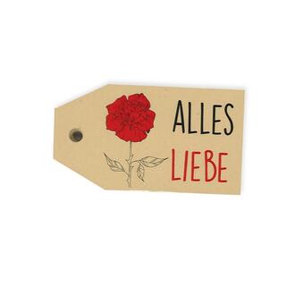 Papier Geschenkanhänger Alle Liebe/Rose