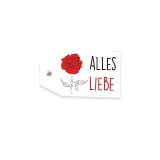 Papier Geschenkanhänger Alle Liebe/Rose