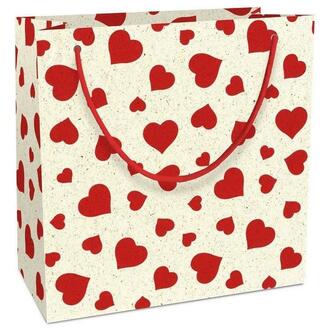 Papier Tasche Graspapier/Herzen