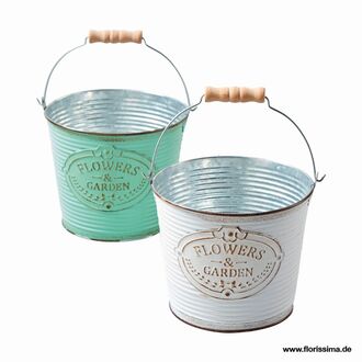 Zink Eimer Flori/Flower Garden