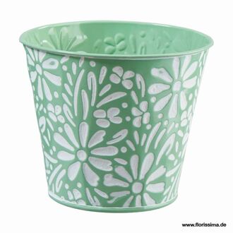 Zink Übertopf Flori/Blüten
