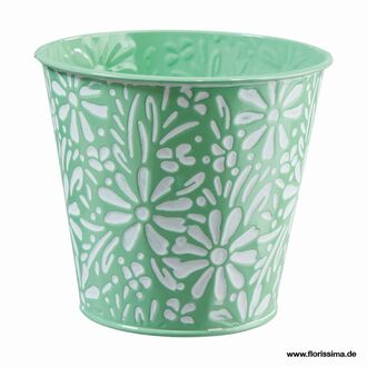 Zink Übertopf Flori/Blüten