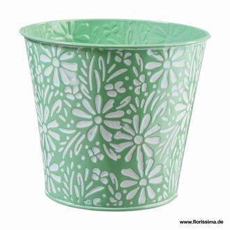 Zink Übertopf Flori/Blüten