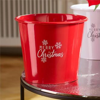 Metal Planter Merry Xmas