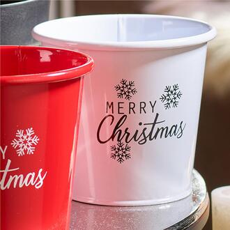 Metal Planter Merry Xmas