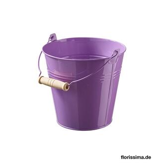 Zink Eimer Holzgriff