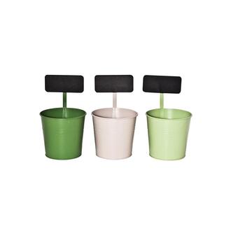 Zink Übertopf Tafel/Grünmix