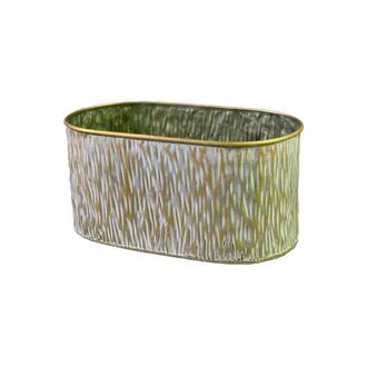 Zink Pflanztopf Riffel/oval