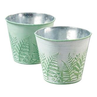 Zink Übertopf Farn