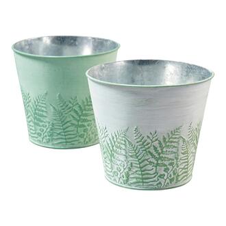 Zink Übertopf Farn