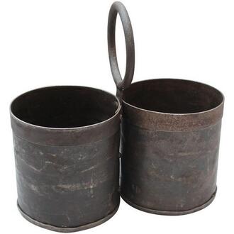 Metall Übertopf Duo/Antiquite