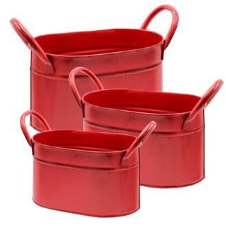 Jardinière en Métal Rouge
