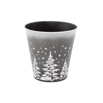 Metal Planter Winter Night