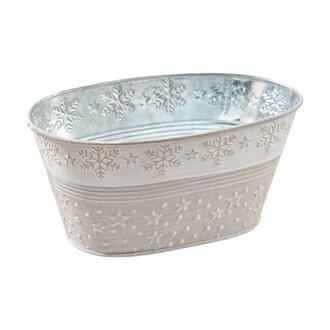 Zink Jardiniere Schneekristalle