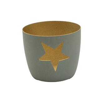 Metall Windlicht ausgestanzter Stern