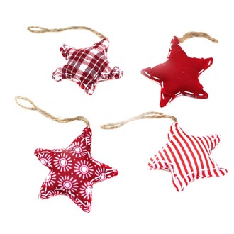 Fabric Star Decoration/Jute Thread