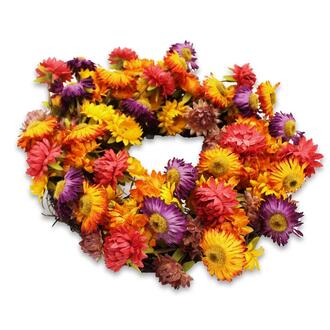 Kunststoff Blütenkranz Herbstmix