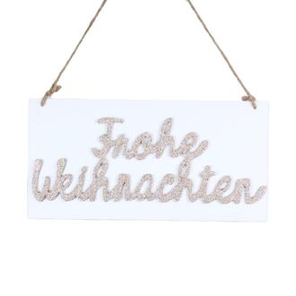 Panneau en Bois Joyeux Noël/Paillettes