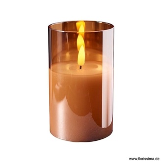 LED Kerze Flori im Glas