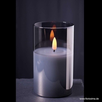 LED Kerze Flori im Glas