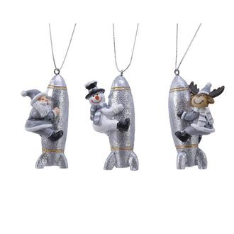 Resin Trailer Rocket With Niko/Snowman/Elk