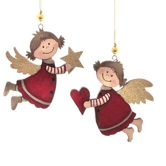 Wooden Angel Gold Wings